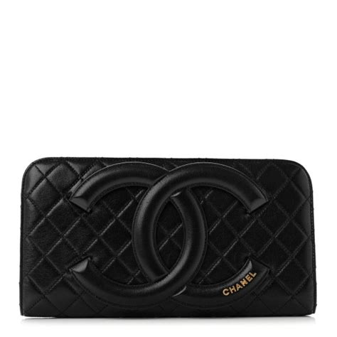 CHANEL Lambskin Quilted Coco Midnight Clutch Black